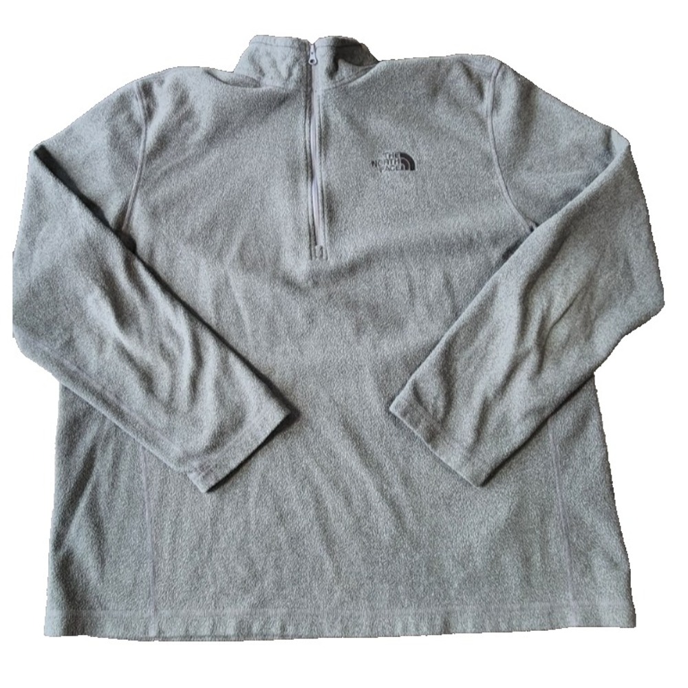 The North Face Mens TKA 100 Glacier Quarter Zip Fleece Pullover Grey XL